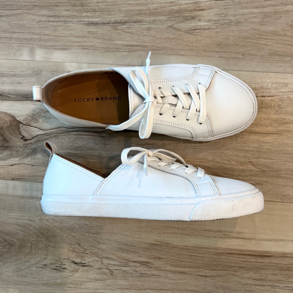 Lucky Brand Womens Leather Sneakers